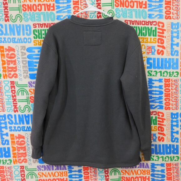 Smith's Workwear Waffle Knit Henley Sweater Size S Gray Fleece Lined - Picture 3 of 3